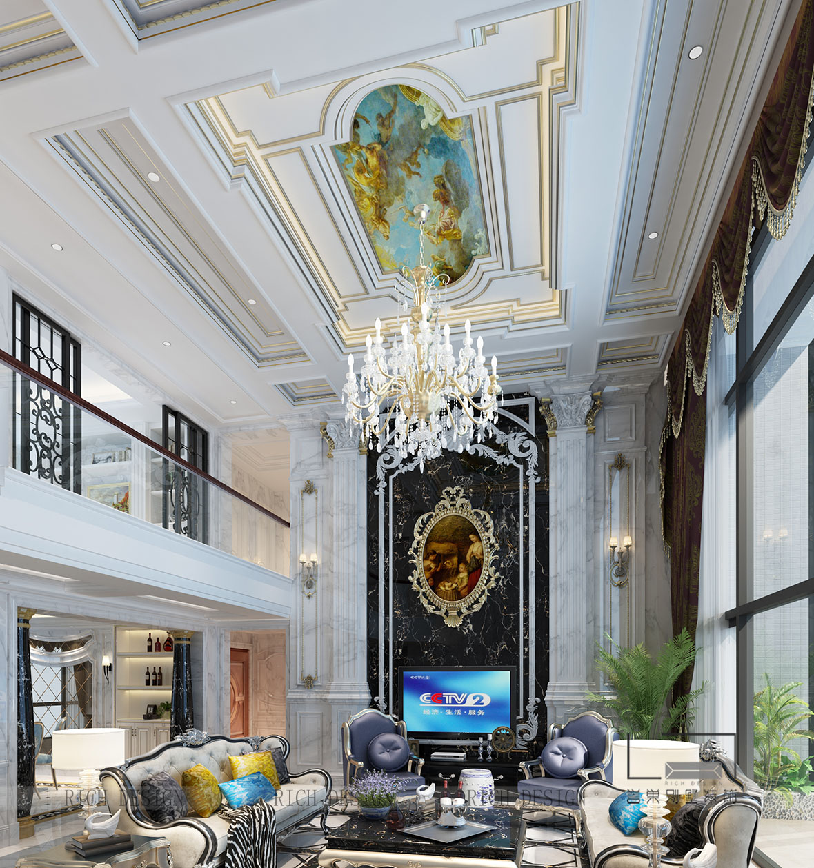 别墅装修客厅效果图 别墅装修客厅效果图