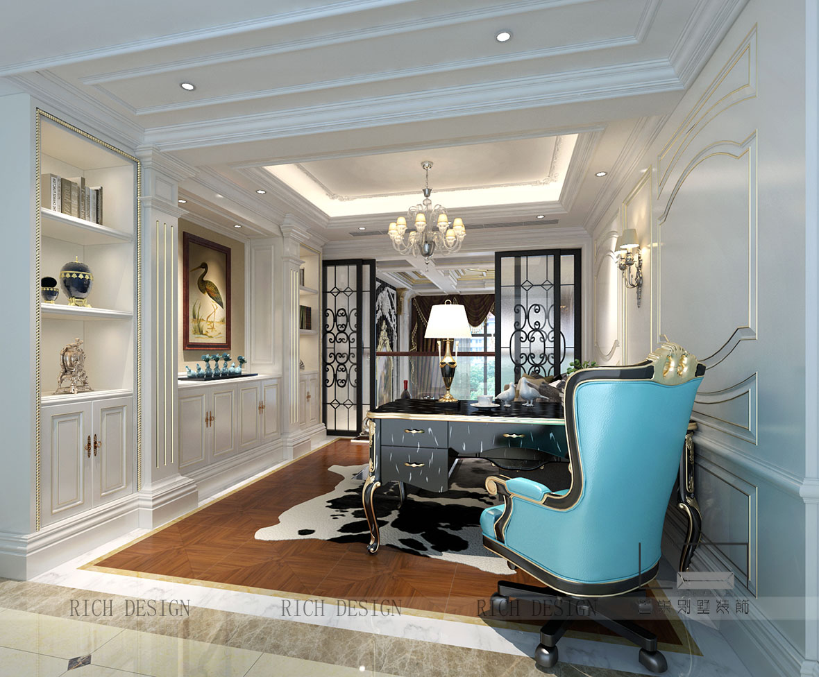 别墅装修书房效果图 别墅装修书房效果图