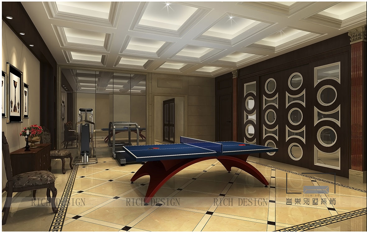 中铁逸都国际欧式乒乓球室装修设计效果图