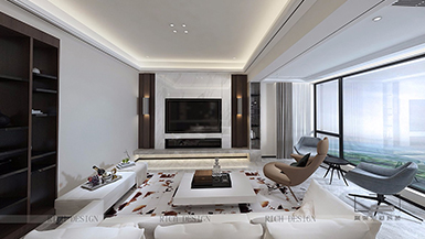 博林天瑞现代风格160平装修完工案例