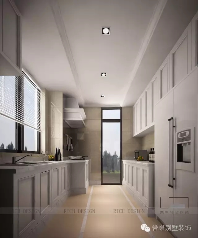 现代美式厨房装潢效果图