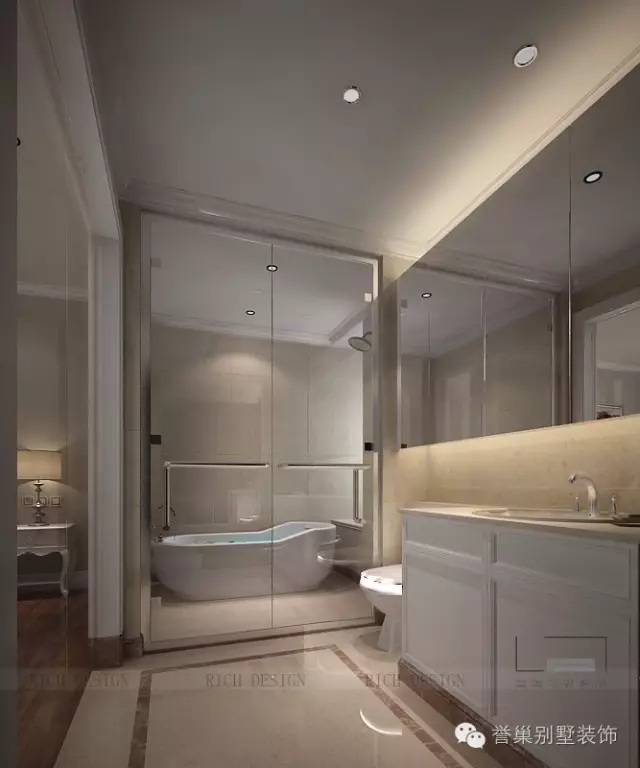 现代美式卫生间装潢效果图