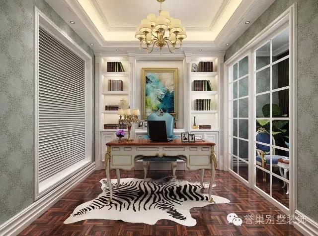 别墅欧式书房装修 别墅欧式书房装修效果图