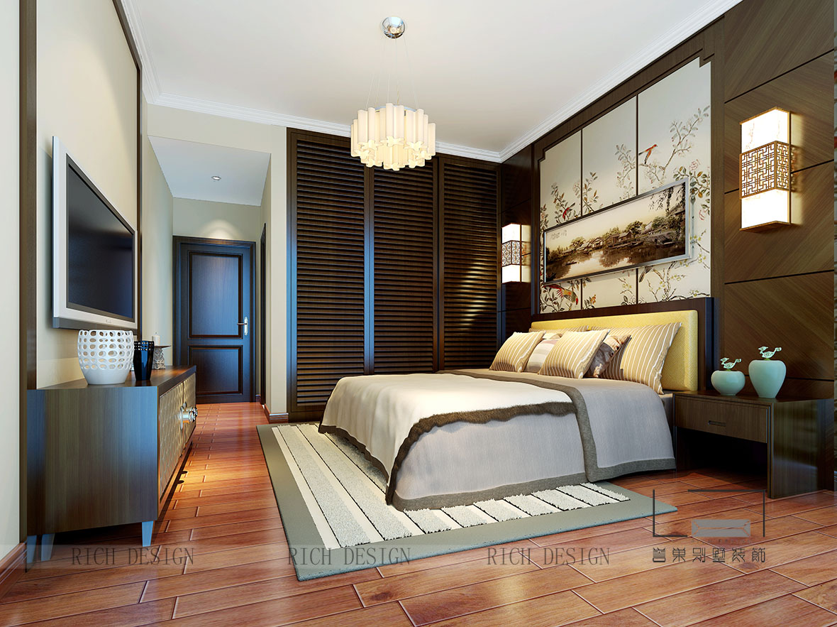 6362605912791889914541201.jpg 中粮锦云新中式卧室装饰欣赏图