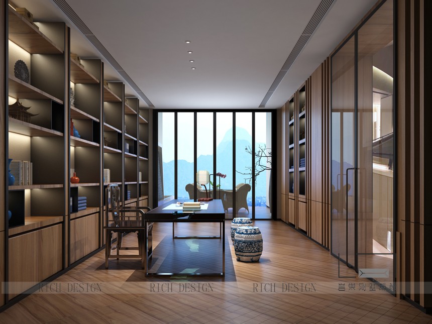 家居书房简约风格装饰设计效果图