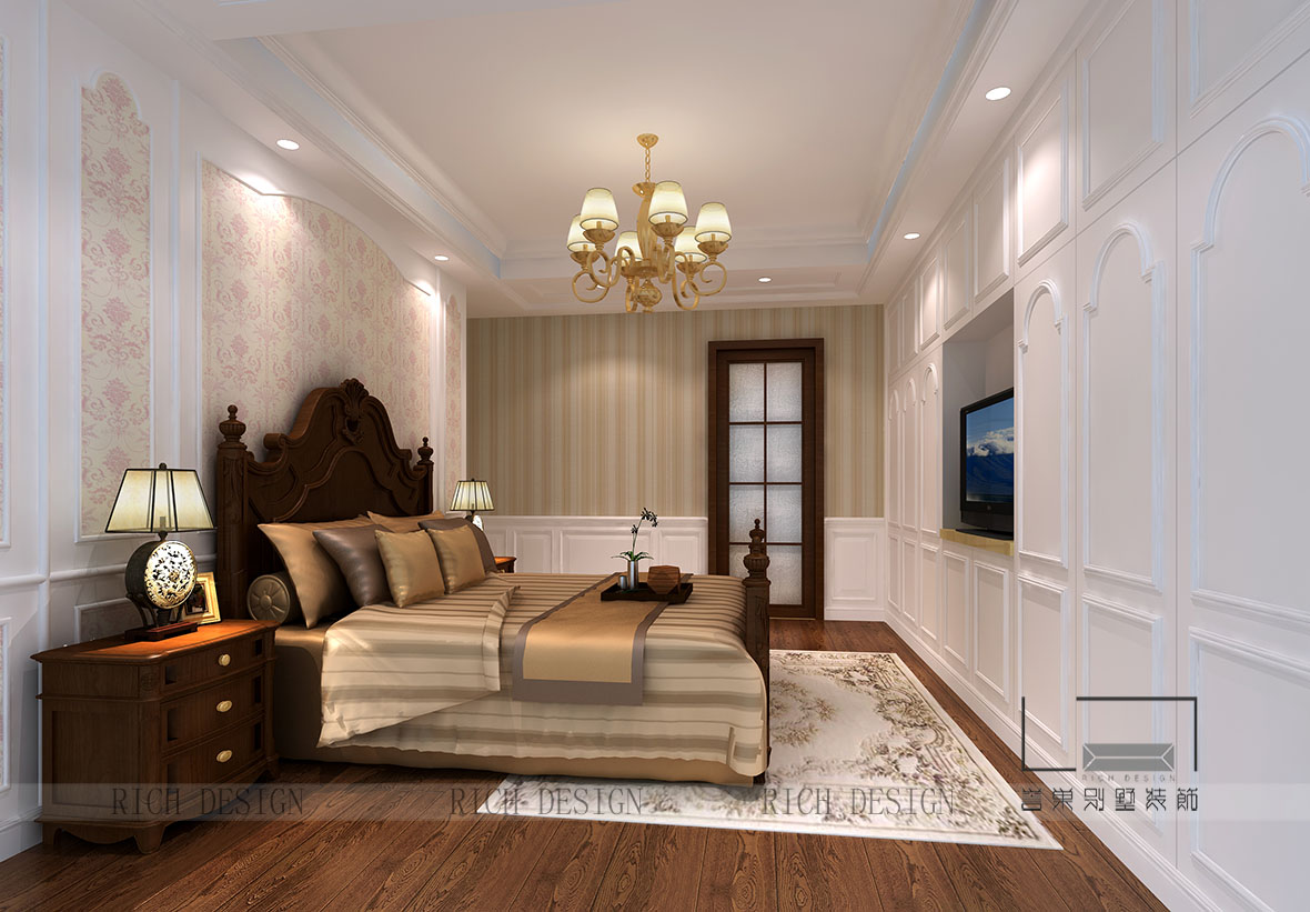 美式卧室地板装饰搭配效果图