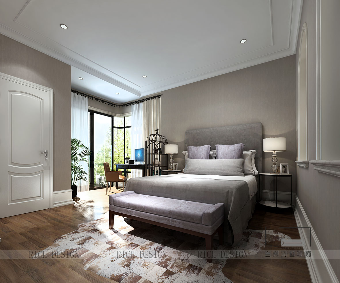 别墅卧室软装装饰设计效果图