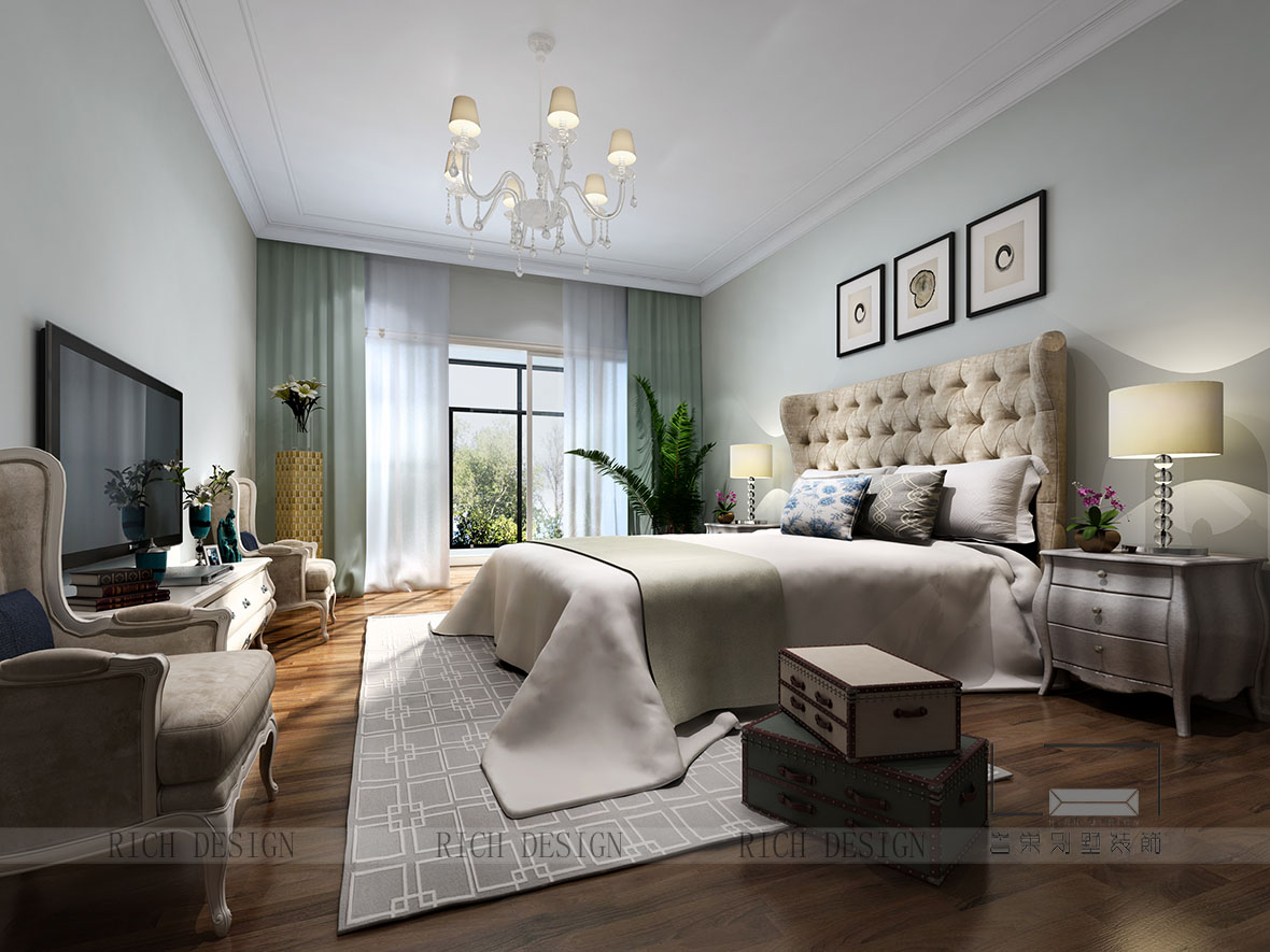 别墅卧室2软装装饰设计效果图