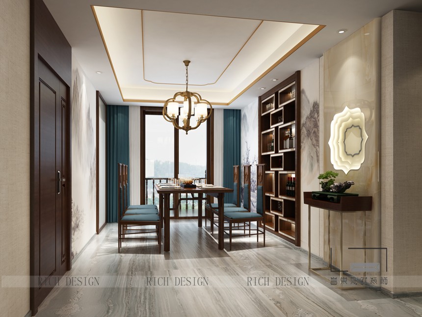 山语清晖别墅中式餐厅装修效果图