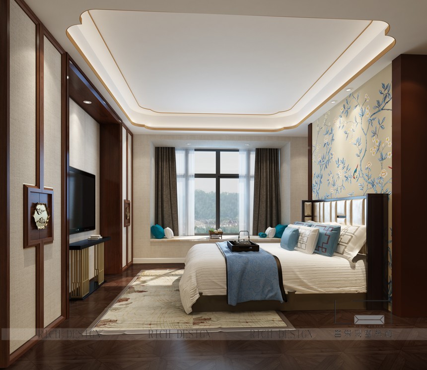 山语清晖别墅中式卧室装修效果图