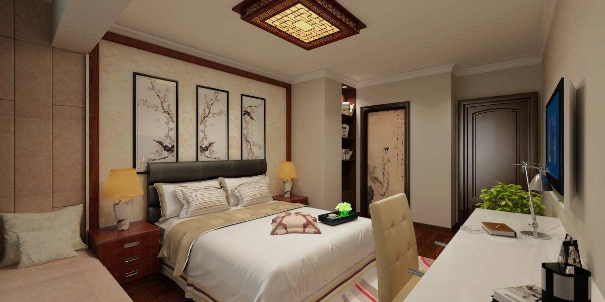 中式卧室装修效果图