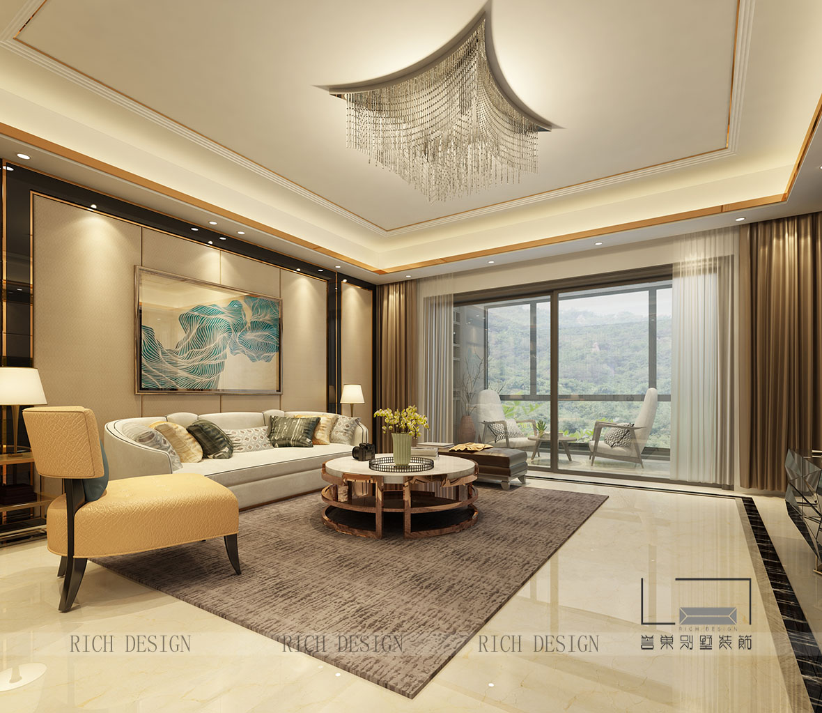 客厅角度二.jpg 别墅客厅角度二装饰效果图