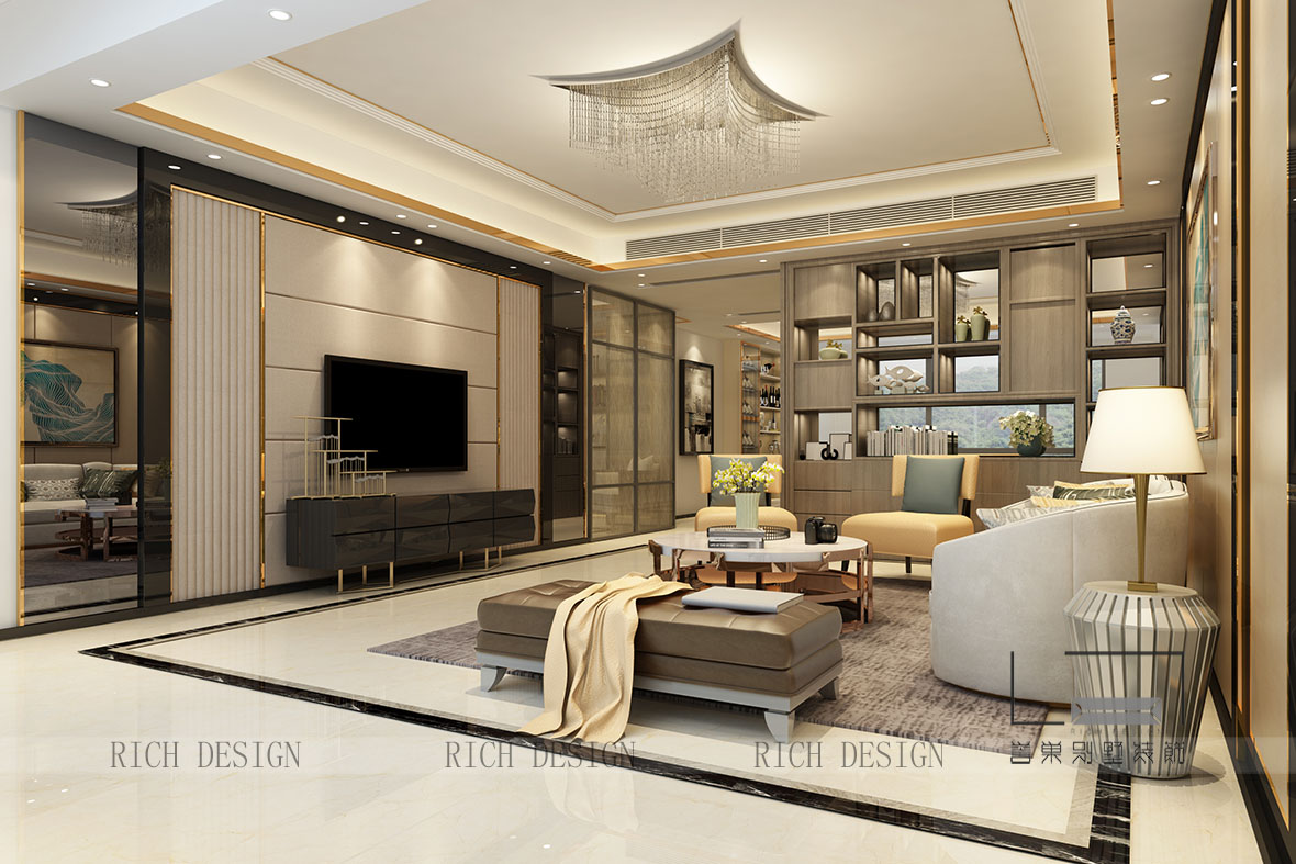 客厅角度一.jpg 别墅客厅角度一装饰效果图