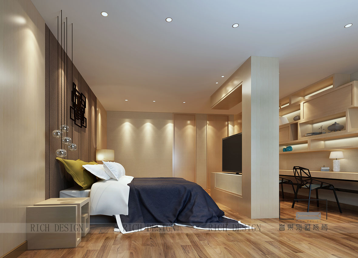 现代卧室设计配饰效果图