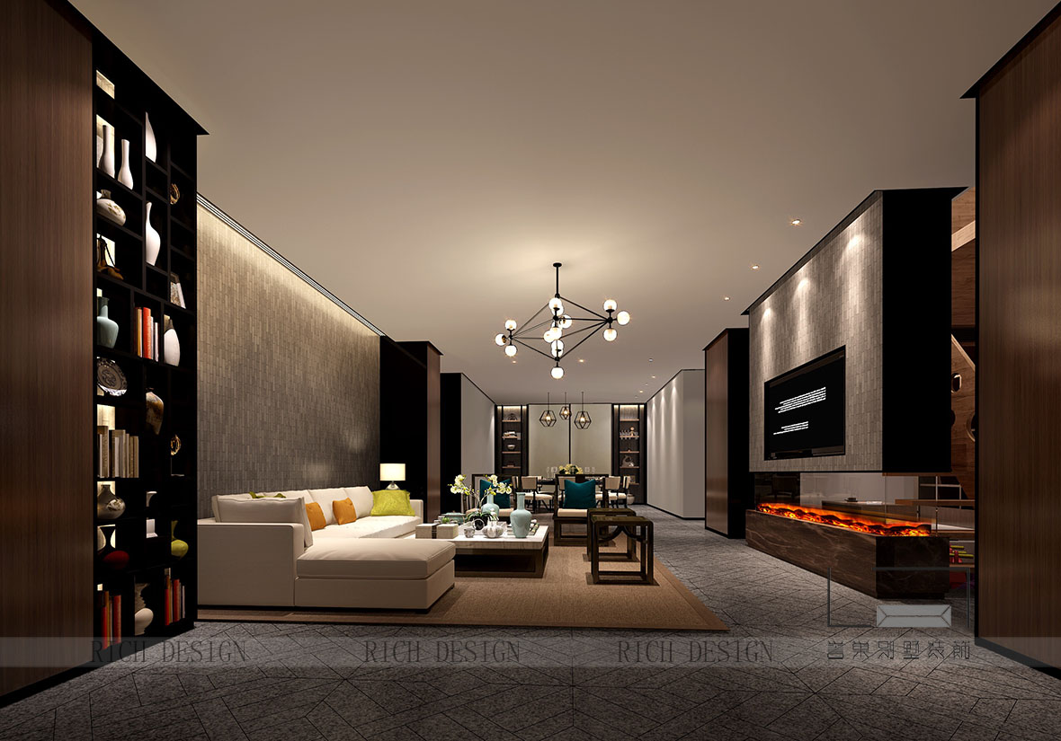 现代客厅2设计配饰效果图