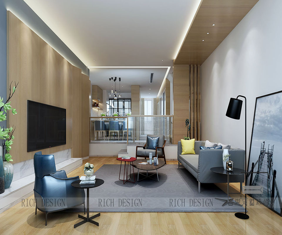 1.jpg 深圳别墅简约客厅1装修设计效果图