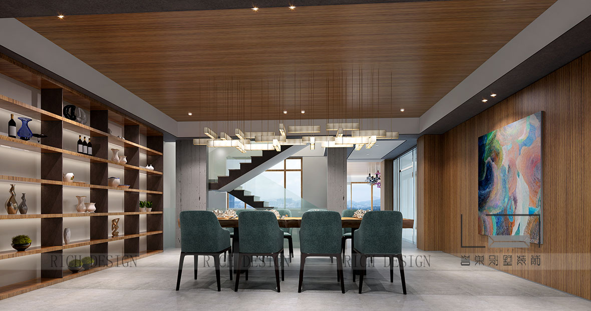 元屿海别墅现代餐厅装修设计 元屿海别墅现代餐厅装修设计效果图