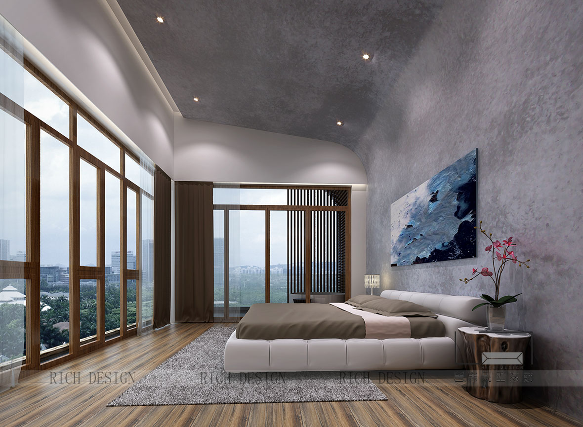 元屿海别墅现代卧室装修设计 元屿海别墅现代卧室装修设计效果图