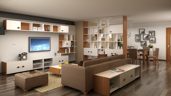 现代房子装修家具定制效果图