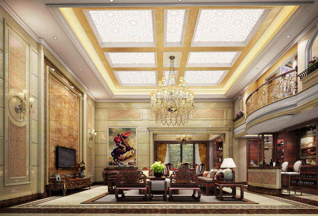 别墅欧式古典客厅装修角度二 别墅欧式古典客厅装修角度二效果图