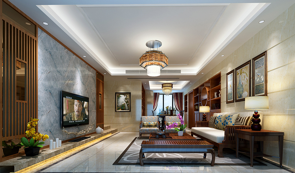 别墅中式客厅装饰 别墅中式客厅装饰欣赏图