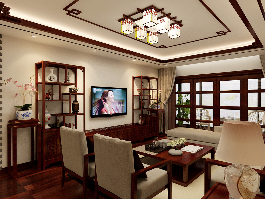 别墅中式客厅装饰 别墅中式客厅装饰欣赏图