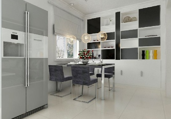 黑白风格餐厅效果图.png 黑白风格餐厅效果图.png