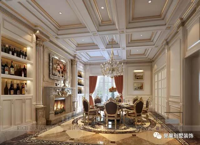 别墅欧式餐厅装修设计 别墅欧式餐厅装修设计实景图
