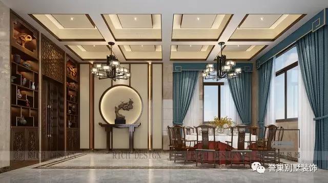 别墅中式餐厅装修设计 别墅中式餐厅装修设计效果图