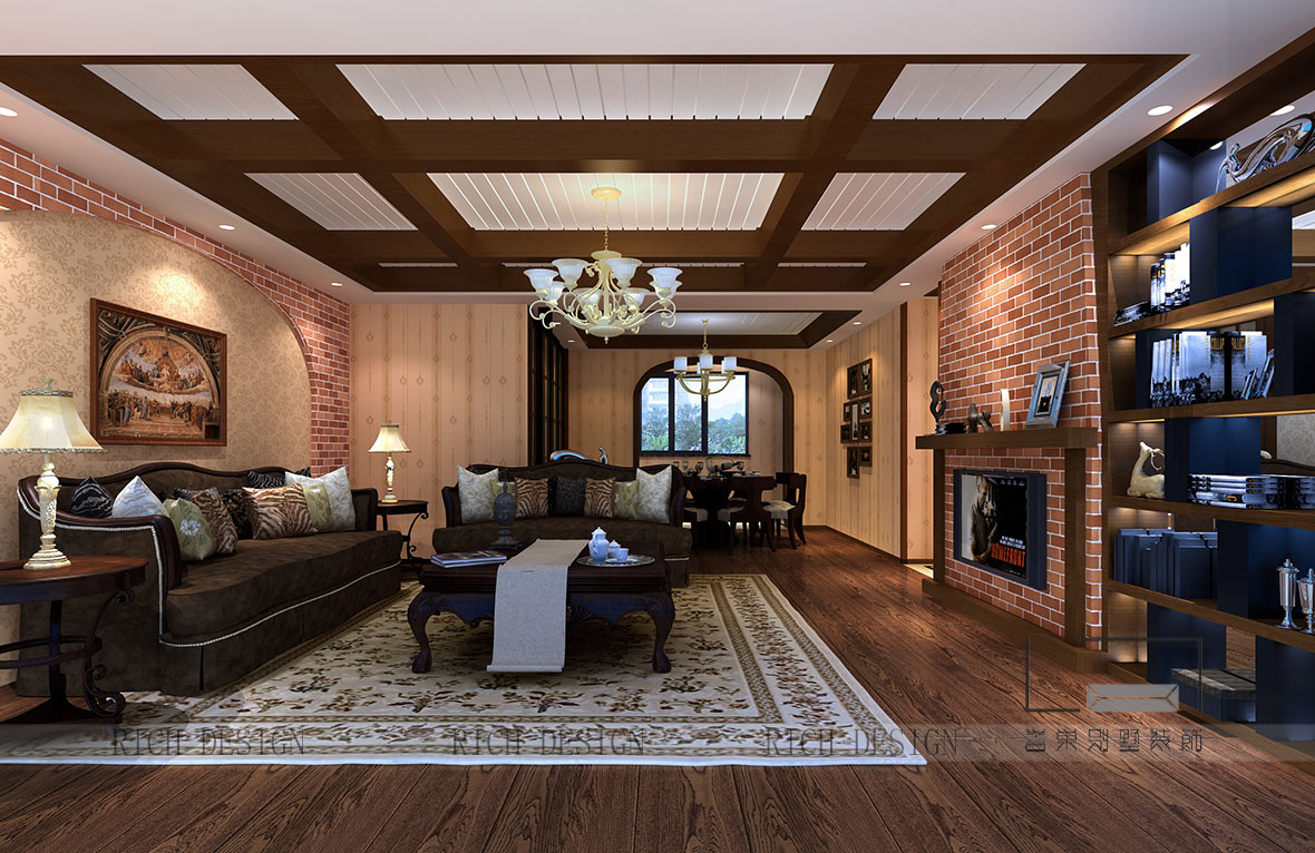 美式乡村客厅效果图 美式乡村客厅效果图