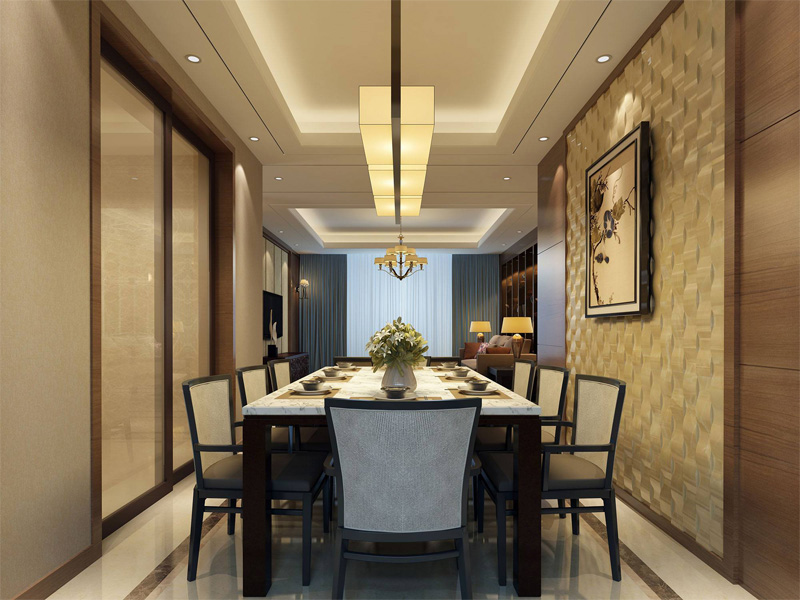 别墅中式餐厅装修设计 别墅中式餐厅装修设计效果图