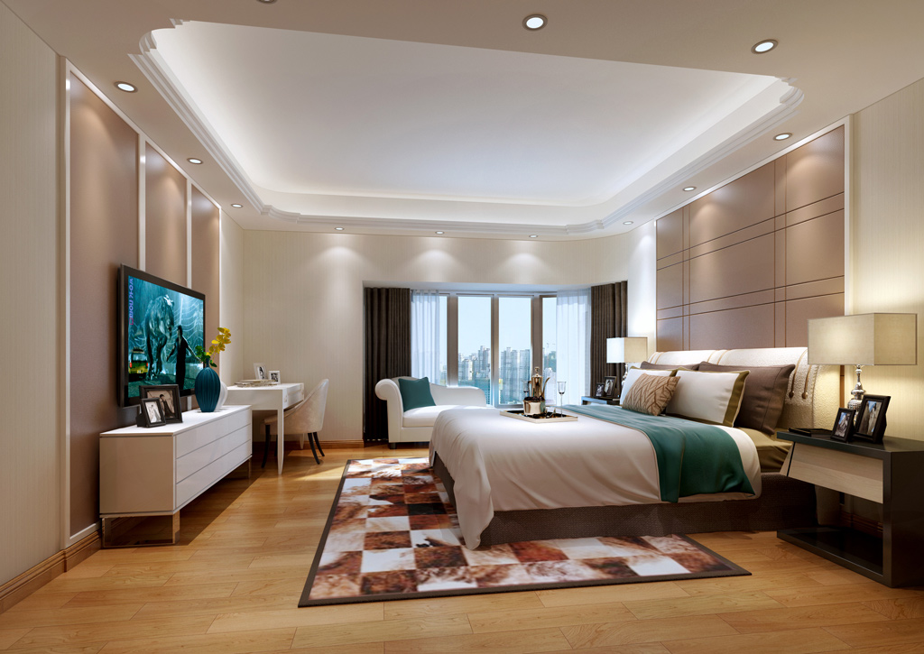别墅现代卧室装修效果图