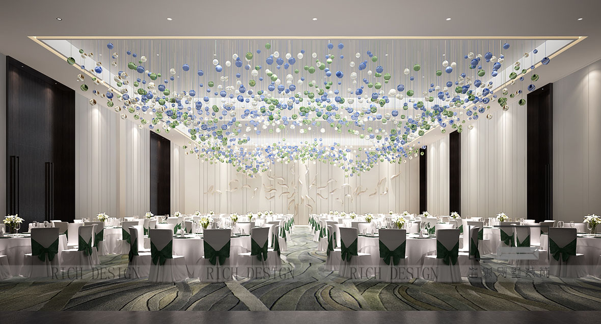 现代宴会厅装饰设计效果图 现代宴会厅装饰设计效果图