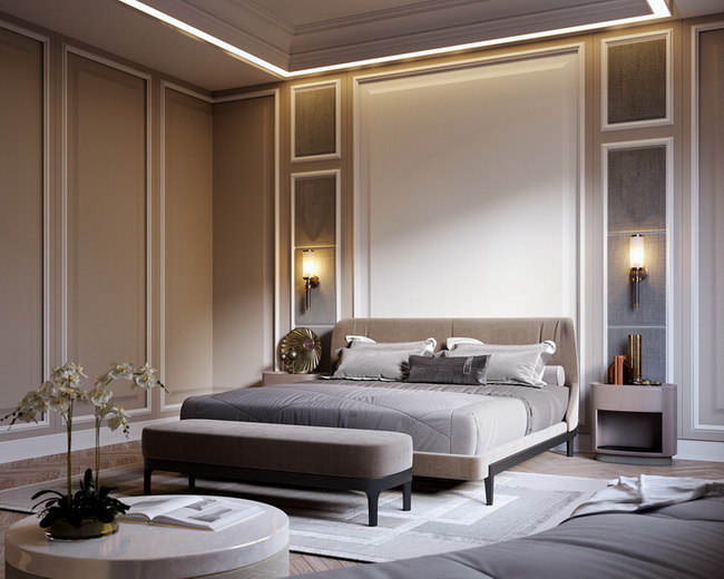 别墅现代卧室装修设计效果图