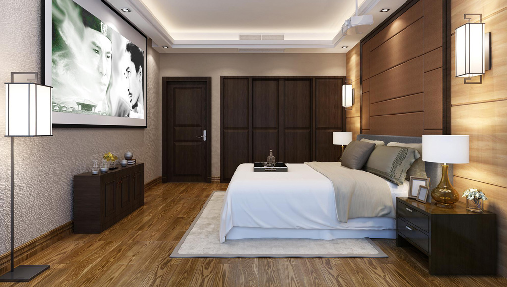别墅中式卧室装饰效果图
