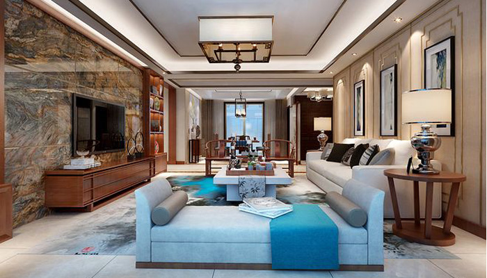 中式别墅客厅装饰效果图