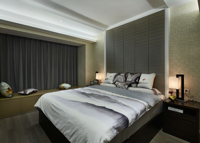 别墅中式卧室装饰实景图