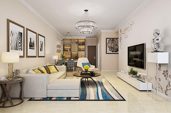 现代时尚客厅装饰设计效果图