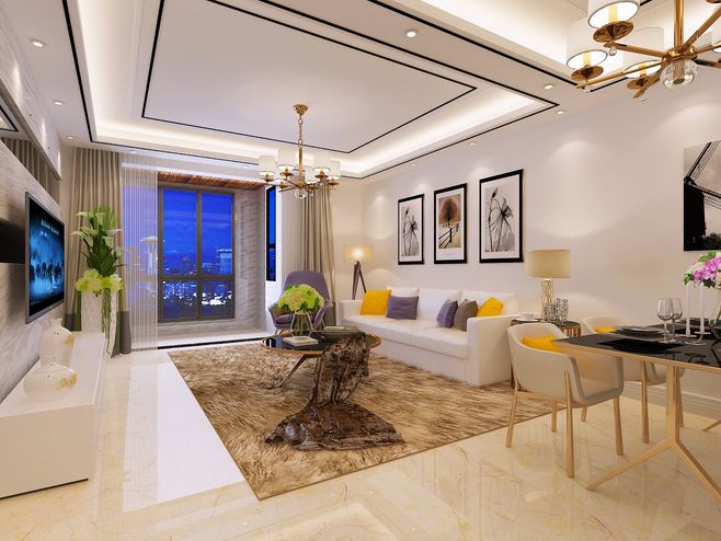 别墅现代客厅装饰效果图