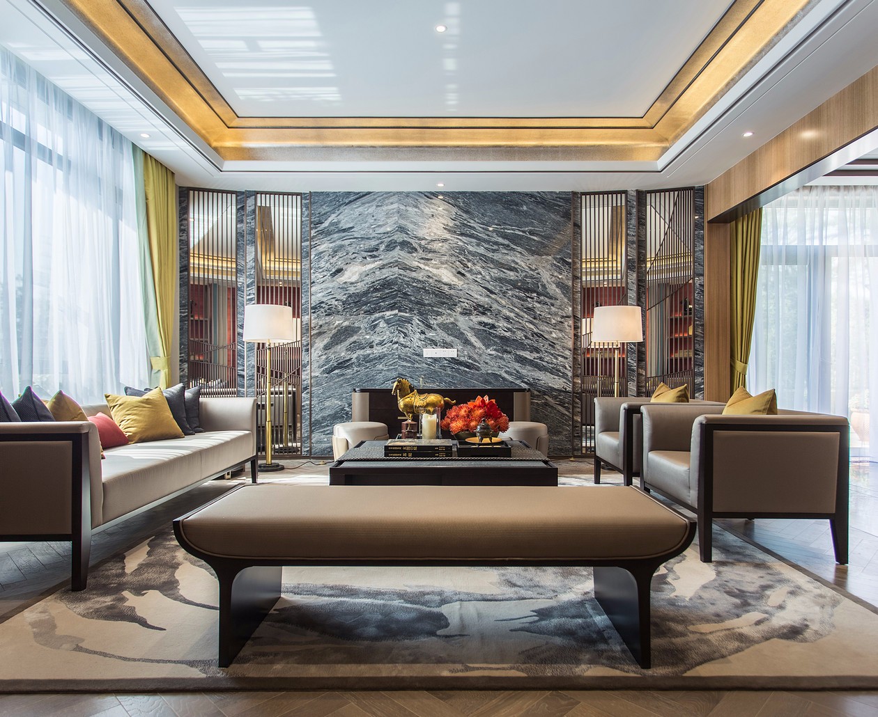 中式客厅装饰设计效果图