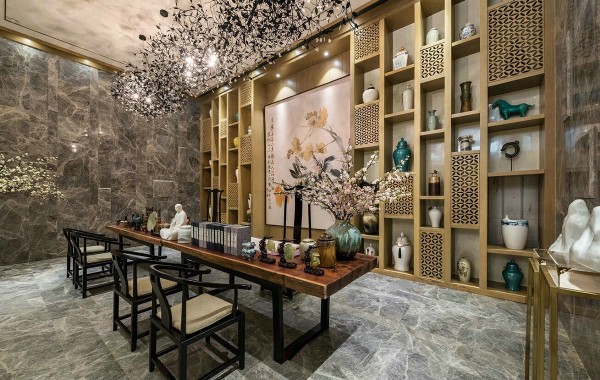 别墅中式古董收藏室装饰设计效果图