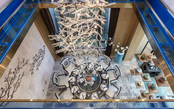 别墅中式餐厅装饰设计效果图