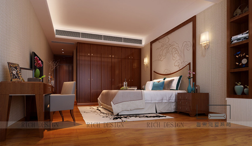 别墅中式卧室装修设计 别墅中式卧室装修设计效果图