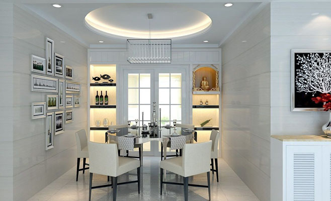 现代别墅餐厅装修设计效果图 现代别墅餐厅装修设计效果图