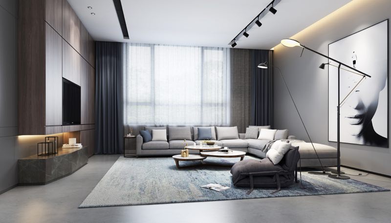 容桂-现代别墅客厅装饰设计效果图