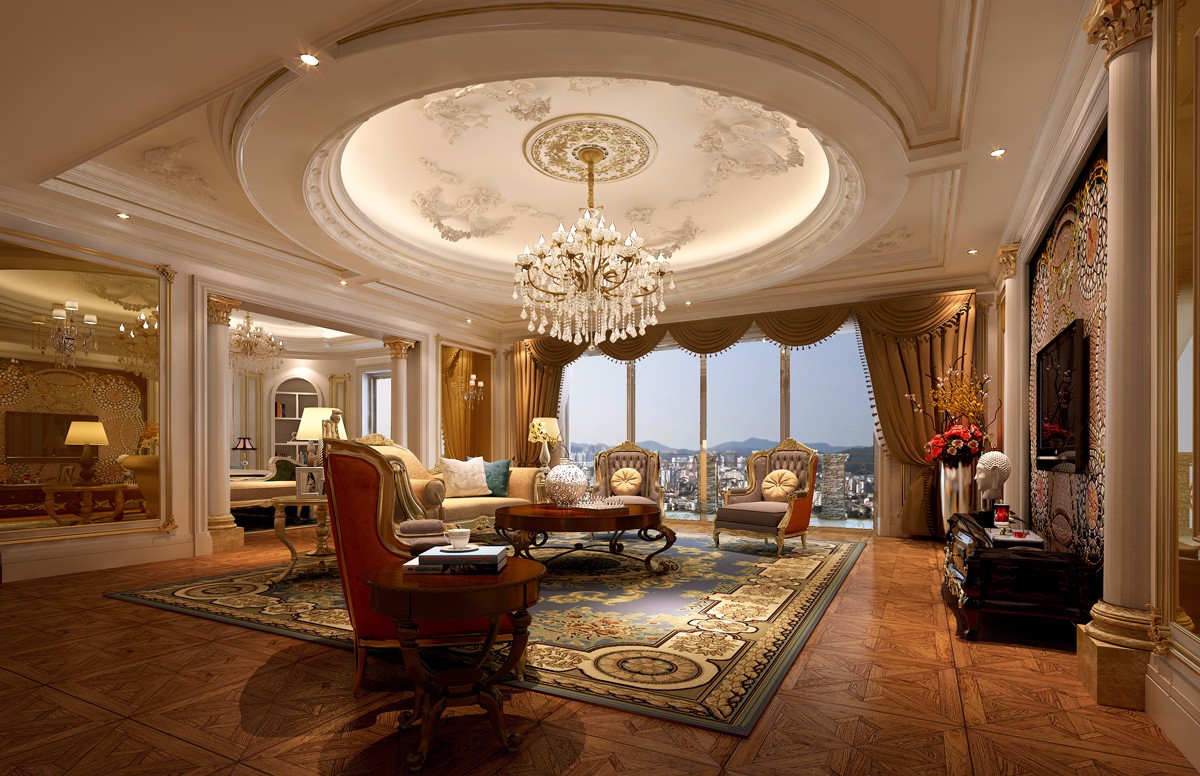 别墅欧式古典客厅装修设计