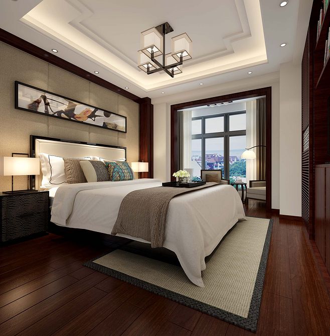 别墅中式卧室设计 别墅中式卧室设计效果图