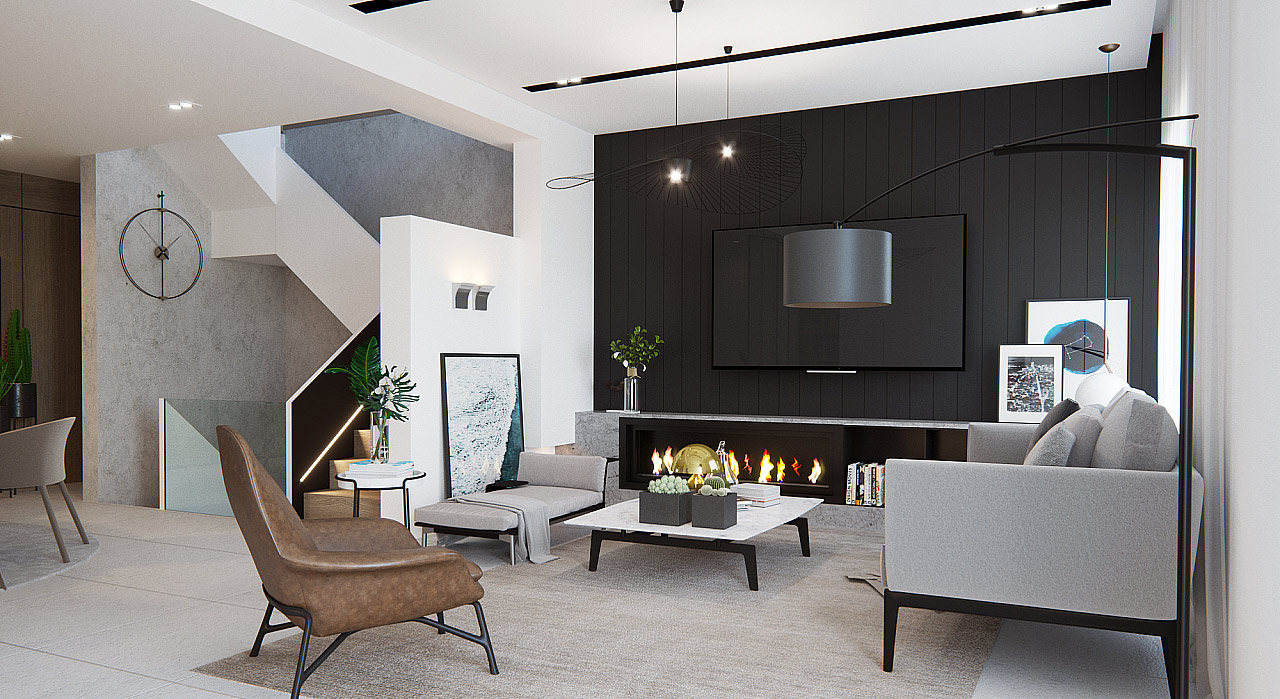 现代别墅装饰效果图