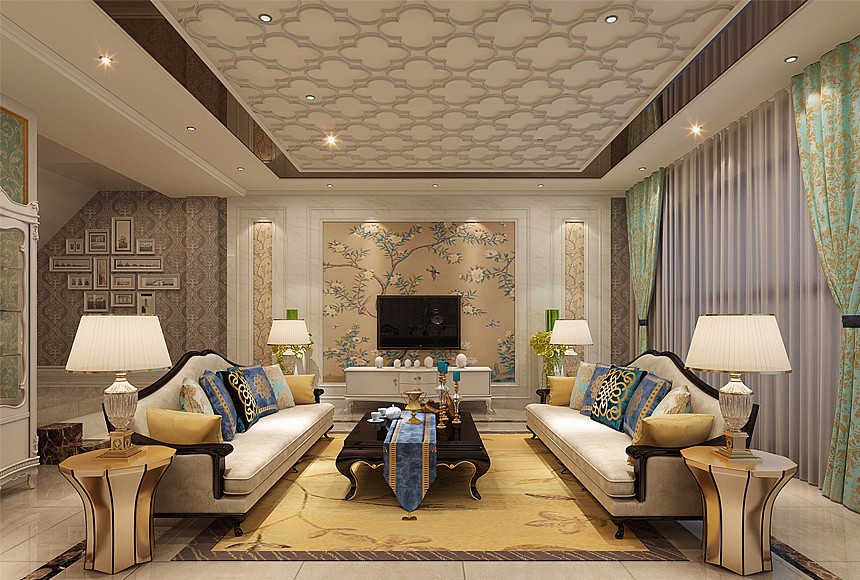 别墅现代客厅装饰效果图 别墅现代客厅装饰效果图