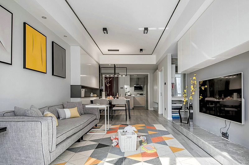 现代别墅客厅装潢效果图